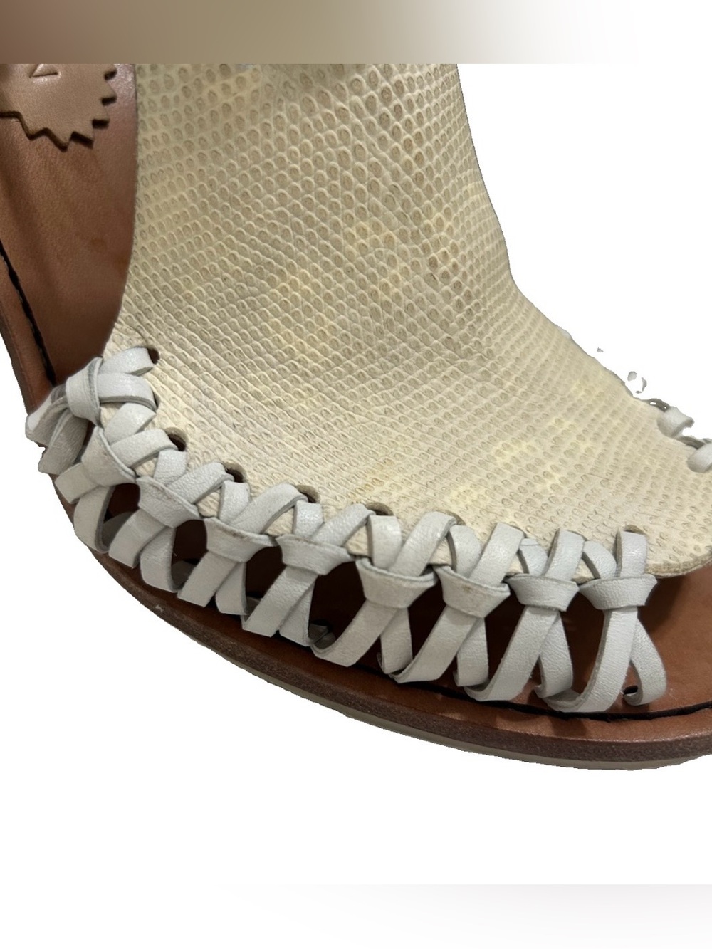 Thakoon Leather Huarache Inspired Ankle Strap Heels Made in Italy EU 37.5 - Picture 14 of 14